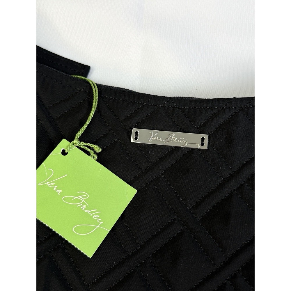 Vera Bradley "On The Go" Crossbody Hobo Bag Classic Black Microfiber Zipper New - Picture 5 of 12